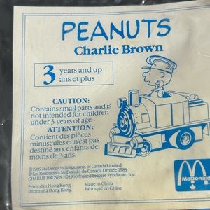 Vintage 1989 McDonalds Peanuts Charlie Brown Happy Meal Toy Happy Meal Toys New